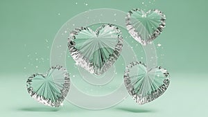 Floating Heart-Shaped Diamonds