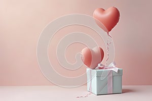 Floating hearts for romantic valentines background design. Ai generated