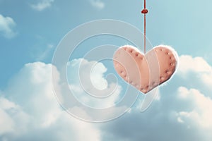 Floating hearts for romantic valentines background design. Ai generated