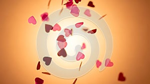 Floating Hearts in Warm Light