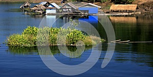 Floating Home in Kwai River of Thailand