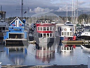 Floating homes at Coal Harbor Vancouver