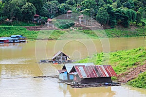 Floating house in sangklaburi