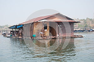 Floating house at Sangklaburi Kanchanaburi