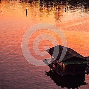 Floating house on Songalia river