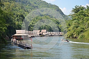 Floating houses on the river Kwai photo