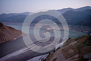 Floating Huts on tehri lake, Floating resort on tehri lake, Uttarakhand, India. Maldives of india. Tehri lake in Uttarakhand,