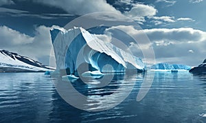 Floating ice floes in the Arctic Ocean. Beauty of the Pole