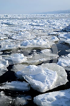 Floating ice in Shiretoko,Hokkaido,Japan