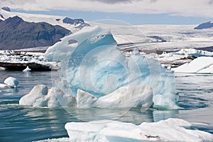 Floating iceberg at ice lagoon Jokulsarlon, Iceland