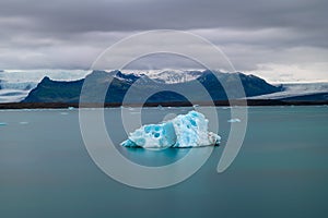 Floating iceberg in Jokulsarlon Glacier Lagoon, Iceland