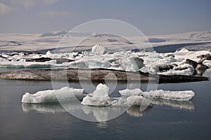 Floating icebergs, Iceland