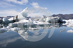 Floating icebergs in Iceland