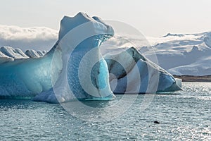 Floating icebergs in Jokulsarlon 