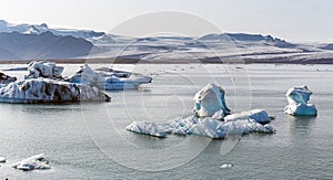 Floating icebergs in Jokulsarlon, Iceland