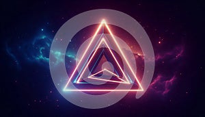 A floating impossible triangle in space, AI generated image