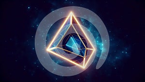 A floating impossible triangle in space, AI generated image