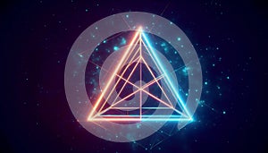 A floating impossible triangle in space, AI generated image