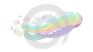 Floating Iridescent Soap Bubbles Illustration, vector design Generative AI