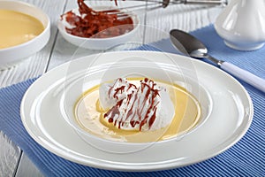 A floating island or ile flottante photo