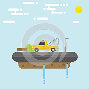Floating Island with Tow Truck