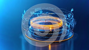 Floating isotherm projection in a futuristic lab with advanced holographic technology photo