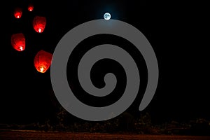 Floating lamp,in Loy Krathong Day