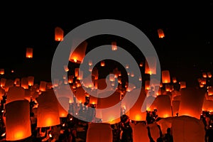 Floating lantern in Thailand