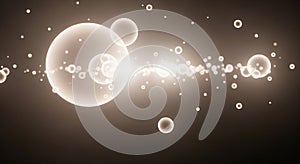 Floating Light Orbs and Particles Abstract Scene