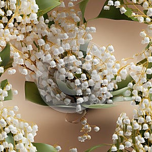 Floating lily of the valley flowers in realistic renderings (tiled