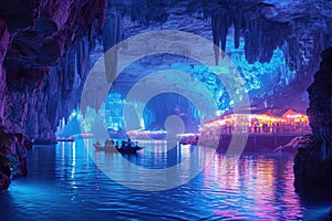 Floating Market in a Glowing Cavern