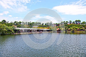 Floating market in Lembang, Bandung, Indonesia. photo