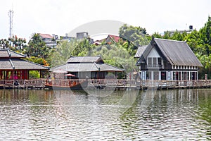 Floating market in Lembang, Bandung, Indonesia. photo