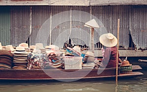 Floating markets in Damnoen Saduak in Thailand