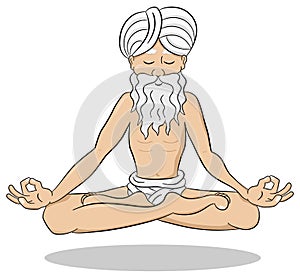 Floating meditating yogi