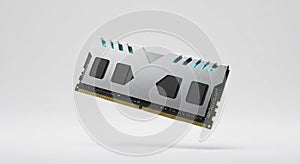 Floating Memory Module for Computer on White Background