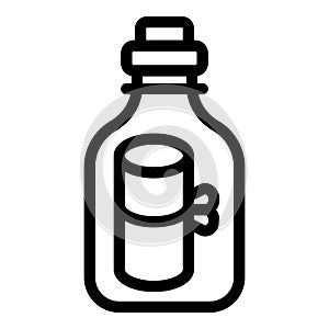 Floating message bottle icon outline vector. Mail lost