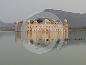 Floating Mogul palace in shallow lake photo