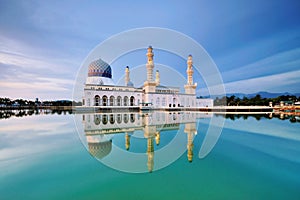 Floating Mosque in Kota Kinabalu city in Malaysia