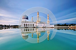Floating Mosque in Kota Kinabalu city in Malaysia photo