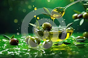 Floating Olive Artistry: A Glimpse of Elegance in Midair