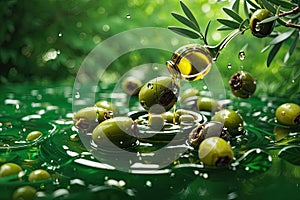 Floating Olive Artistry: A Glimpse of Elegance in Midair