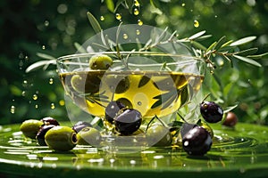 Floating Olive Artistry: A Glimpse of Elegance in Midair