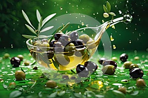 Floating Olive Artistry: A Glimpse of Elegance in Midair