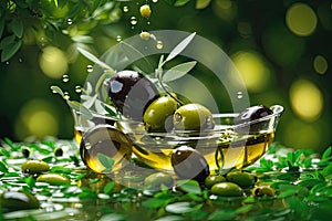 Floating Olive Artistry: A Glimpse of Elegance in Midair