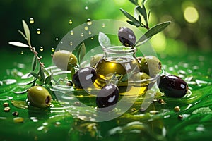 Floating Olive Artistry: A Glimpse of Elegance in Midair