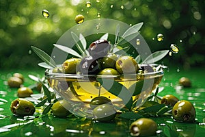 Floating Olive Artistry: A Glimpse of Elegance in Midair