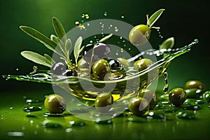Floating Olive Artistry: A Glimpse of Elegance in Midair
