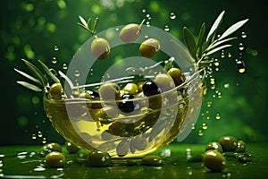 Floating Olive Artistry: A Glimpse of Elegance in Midair