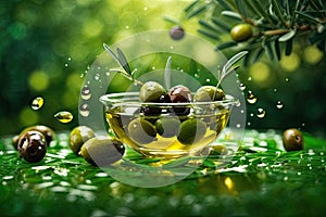 Floating Olive Artistry: A Glimpse of Elegance in Midair